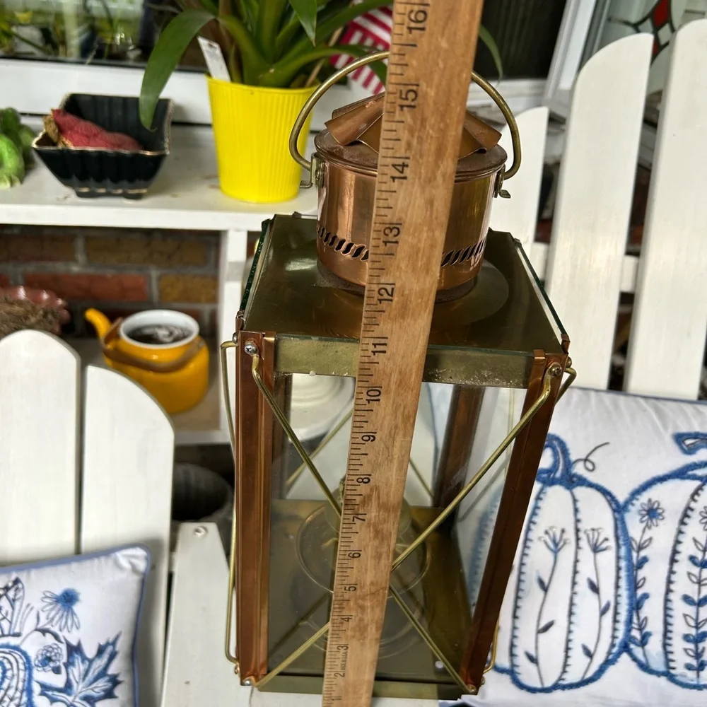 Vintage Brass & Copper Oil Lamp